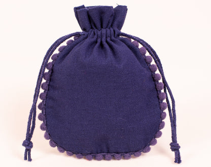 100pcs Blue Drawstring Designer Pouch With Logo For Jewelry Packaging