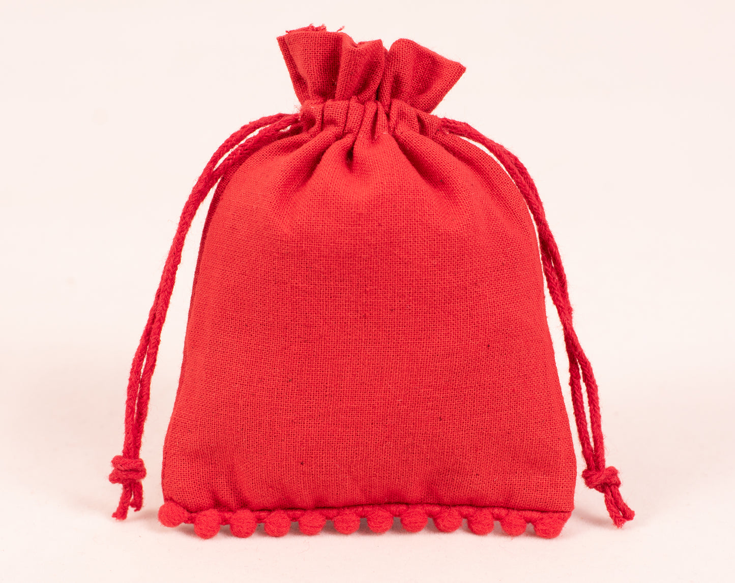 100pcs Red Designer Cotton Drawstring Pouches With Logo for Jewelry Brands
