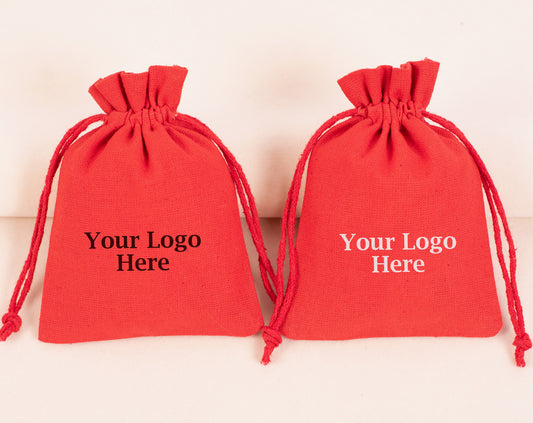 Cotton Personalized Drawstring Bags for Small Packaging with Custom Logo