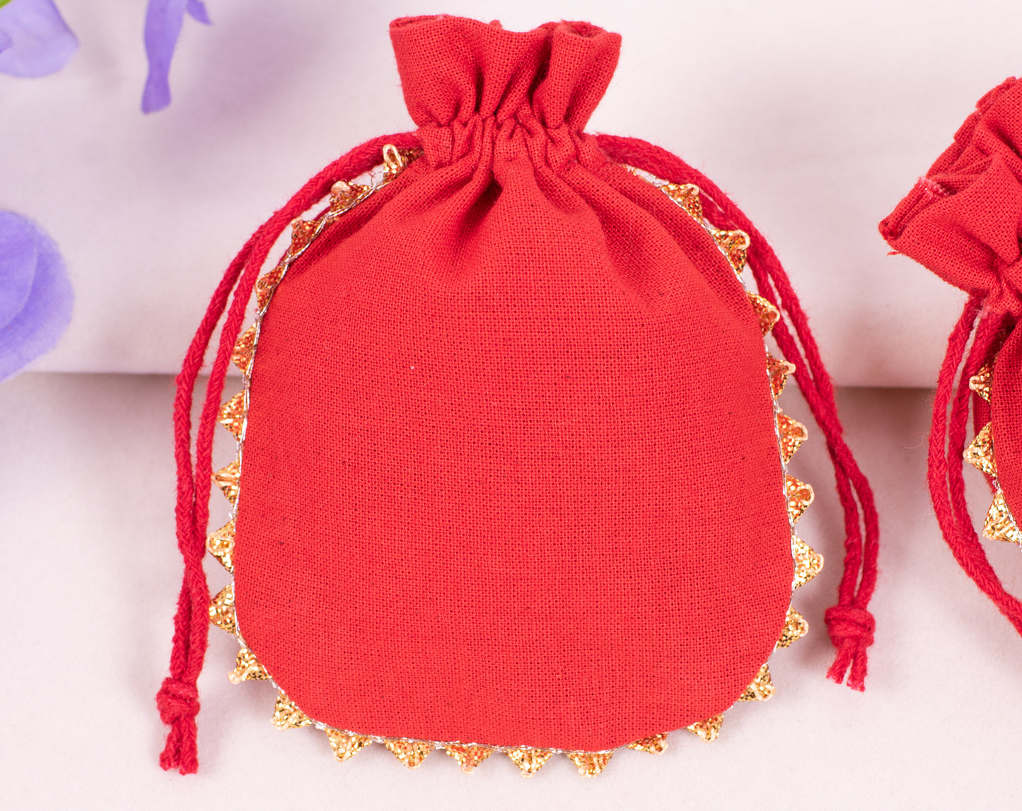 100pcs Custom Cotton Drawstring Designer Pouch With Logo Wholesale