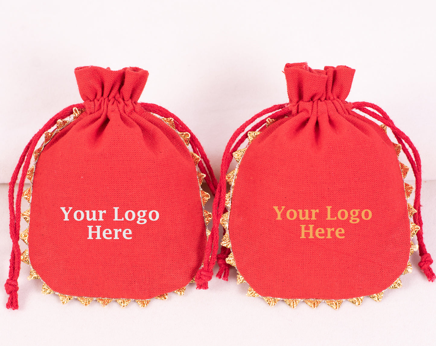 100pcs Custom Cotton Drawstring Designer Pouch With Logo Wholesale