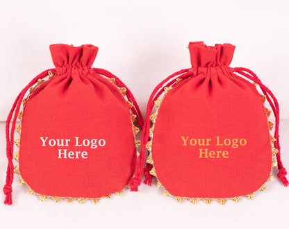 100pcs Custom Cotton Drawstring Designer Pouch With Logo Wholesale