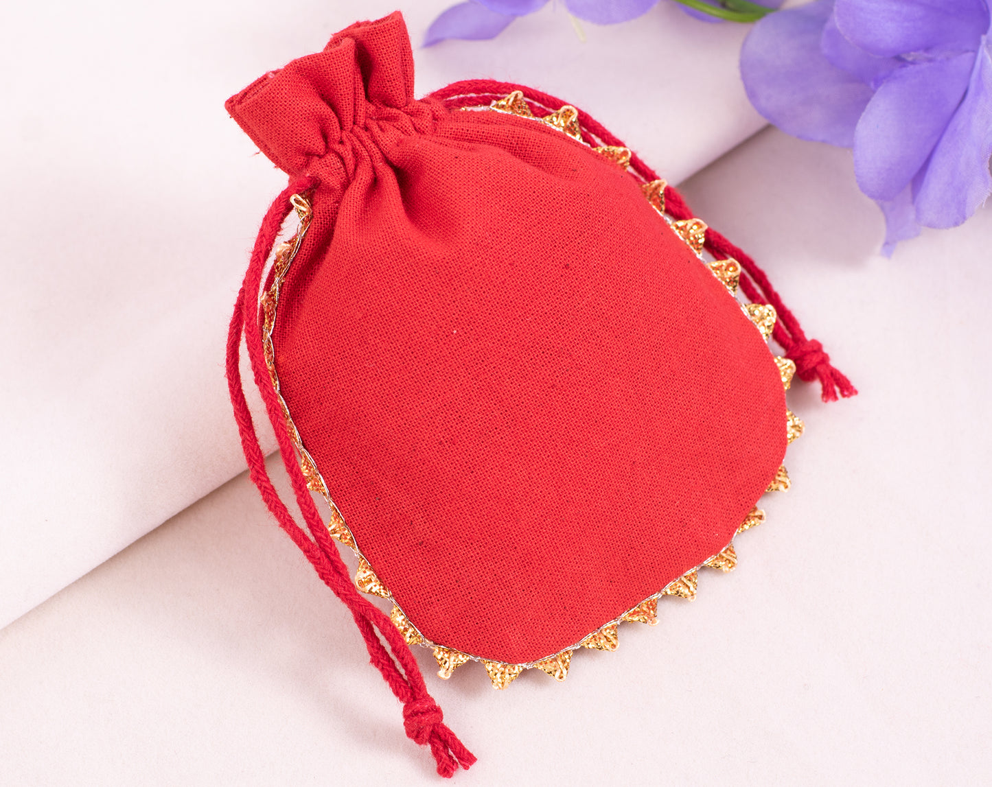 100pcs Custom Cotton Drawstring Designer Pouch With Logo Wholesale