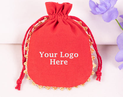 100pcs Custom Cotton Drawstring Designer Pouch With Logo Wholesale