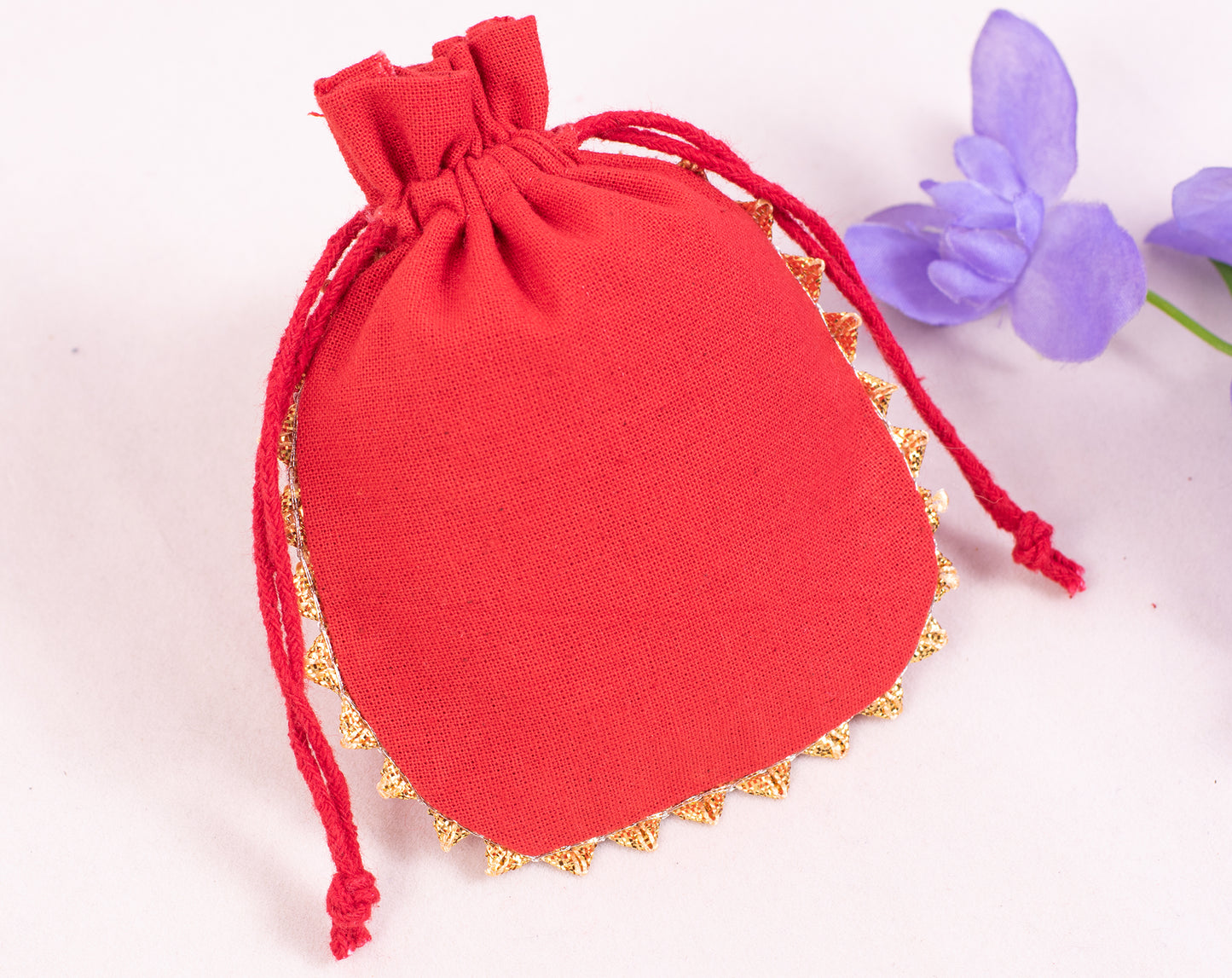 100pcs Custom Cotton Drawstring Designer Pouch With Logo Wholesale