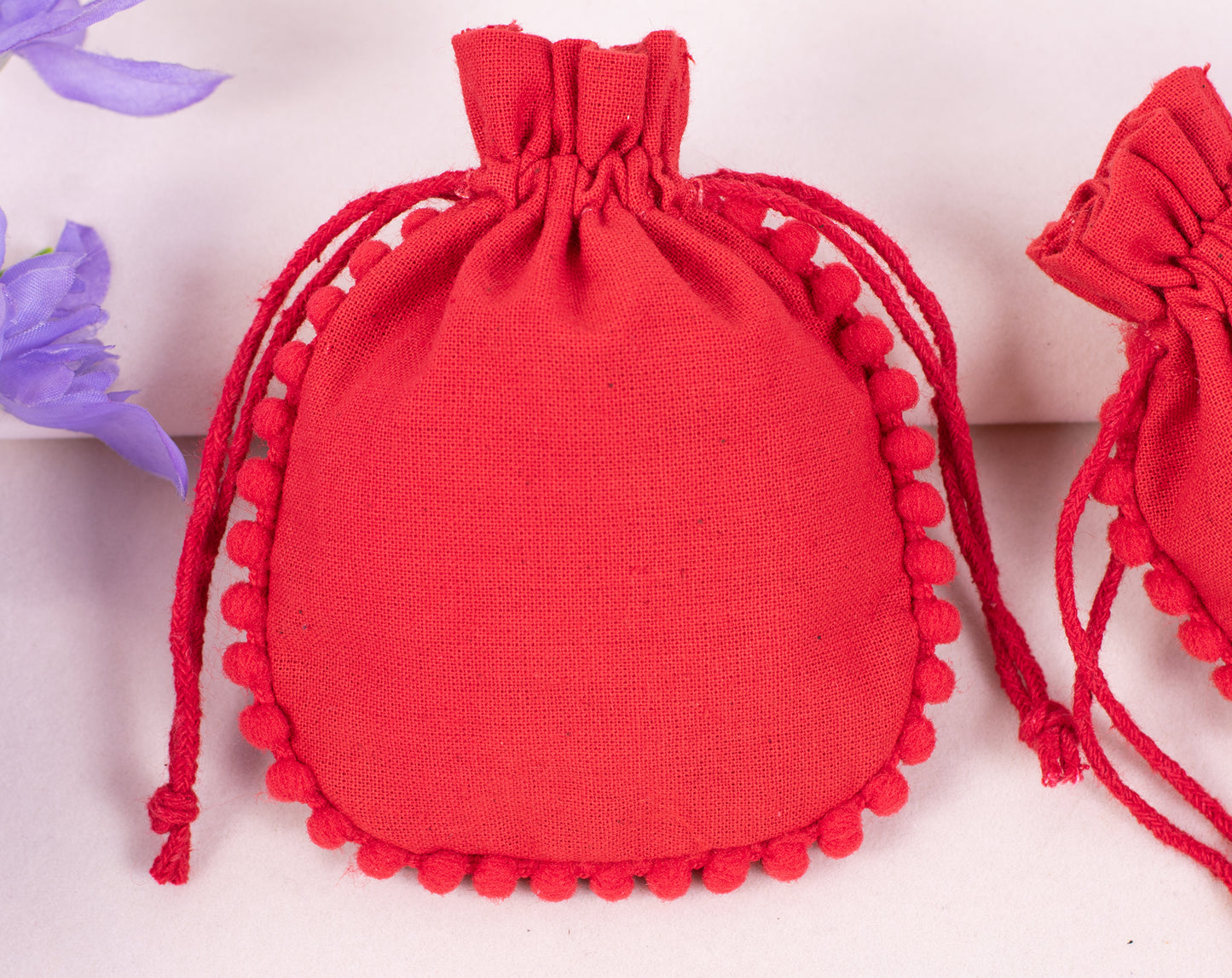 100pcs Eco-Friendly Drawstring Designer Cotton Pouch With Logo