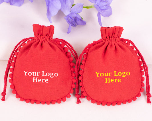100pcs Eco-Friendly Drawstring Designer Cotton Pouch With Logo