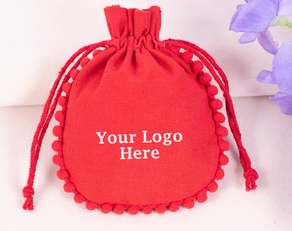 100pcs Eco-Friendly Drawstring Designer Cotton Pouch With Logo