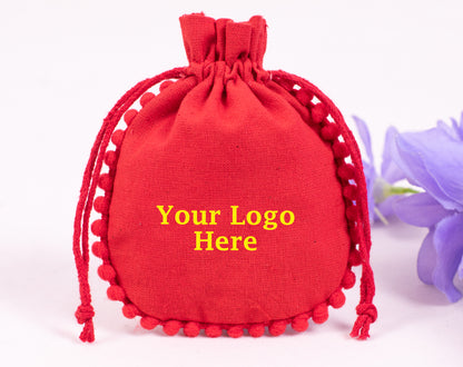 100pcs Eco-Friendly Drawstring Designer Cotton Pouch With Logo