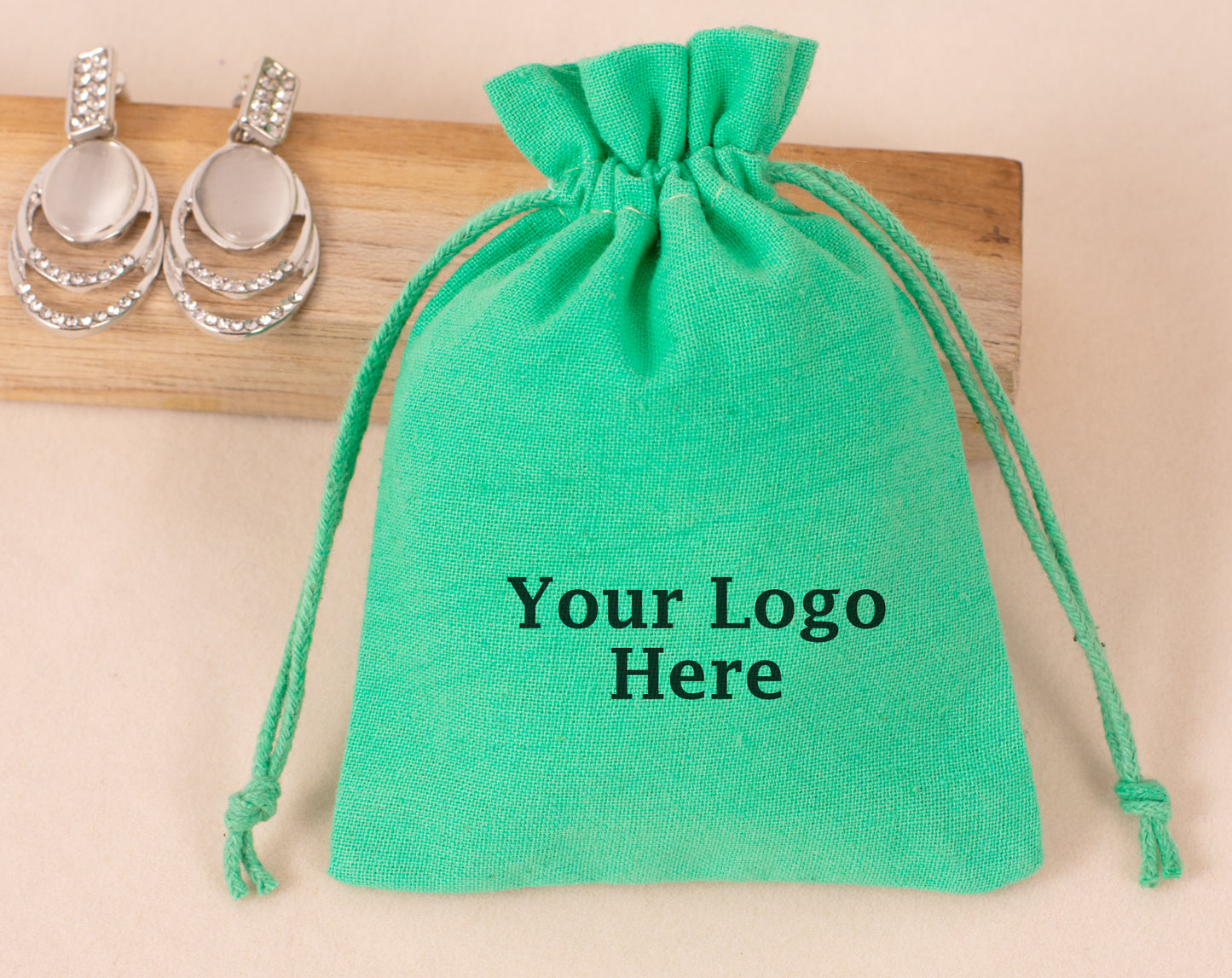 100pcs Pure Cotton Custom Jewelry Pouches for Wholesale & Bulk Orders With Logo