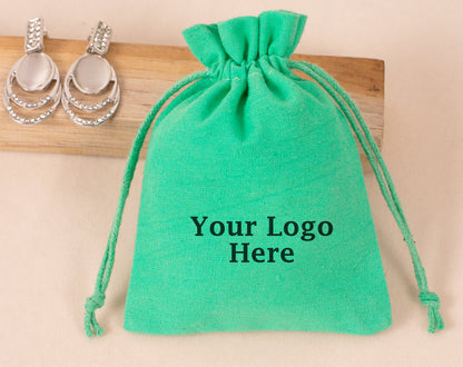 100pcs Pure Cotton Custom Jewelry Pouches for Wholesale & Bulk Orders With Logo