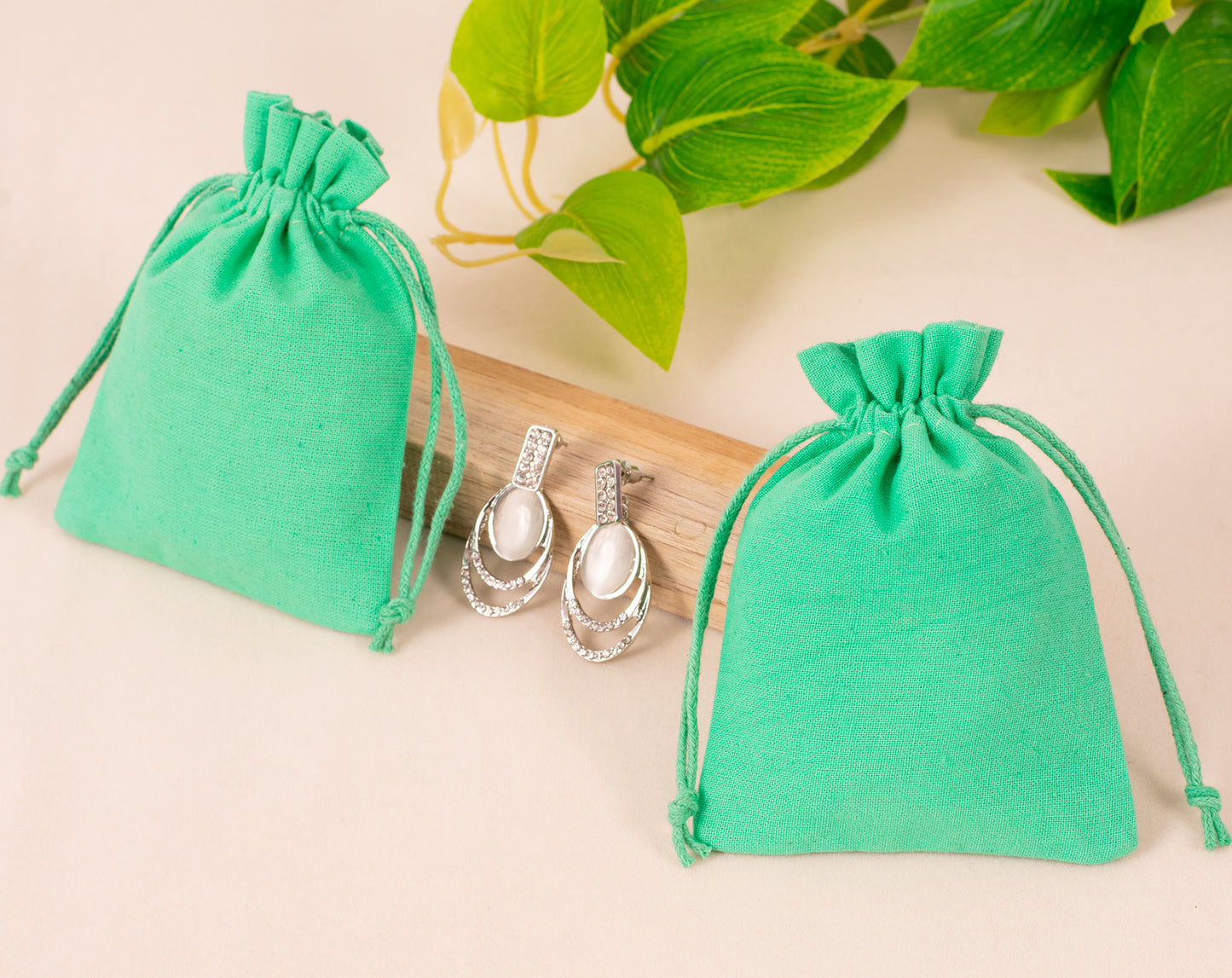 100pcs Pure Cotton Custom Jewelry Pouches for Wholesale & Bulk Orders With Logo
