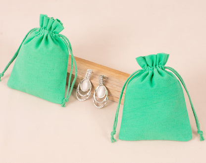 100pcs Pure Cotton Custom Jewelry Pouches for Wholesale & Bulk Orders With Logo