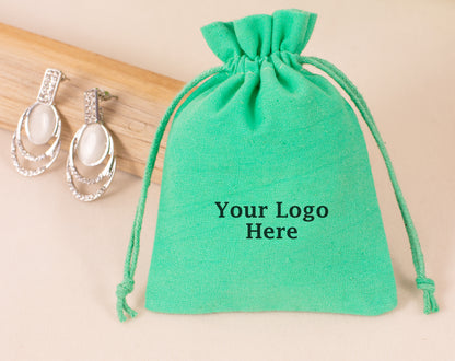 100pcs Pure Cotton Custom Jewelry Pouches for Wholesale & Bulk Orders With Logo