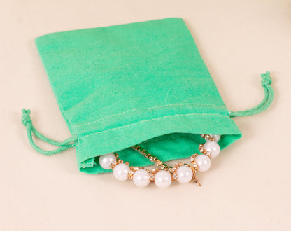 100pcs Pure Cotton Custom Jewelry Pouches for Wholesale & Bulk Orders With Logo
