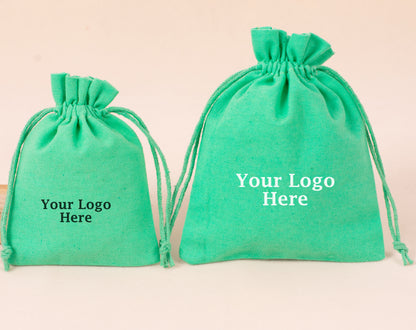 100pcs Pure Cotton Custom Jewelry Pouches for Wholesale & Bulk Orders With Logo