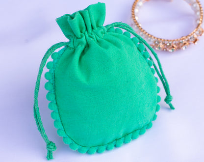 100pcs Pure Cotton Drawstring Designer Pouch With Logo For Jewelry Packaging