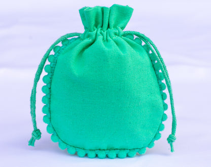 100pcs Pure Cotton Drawstring Designer Pouch With Logo For Jewelry Packaging