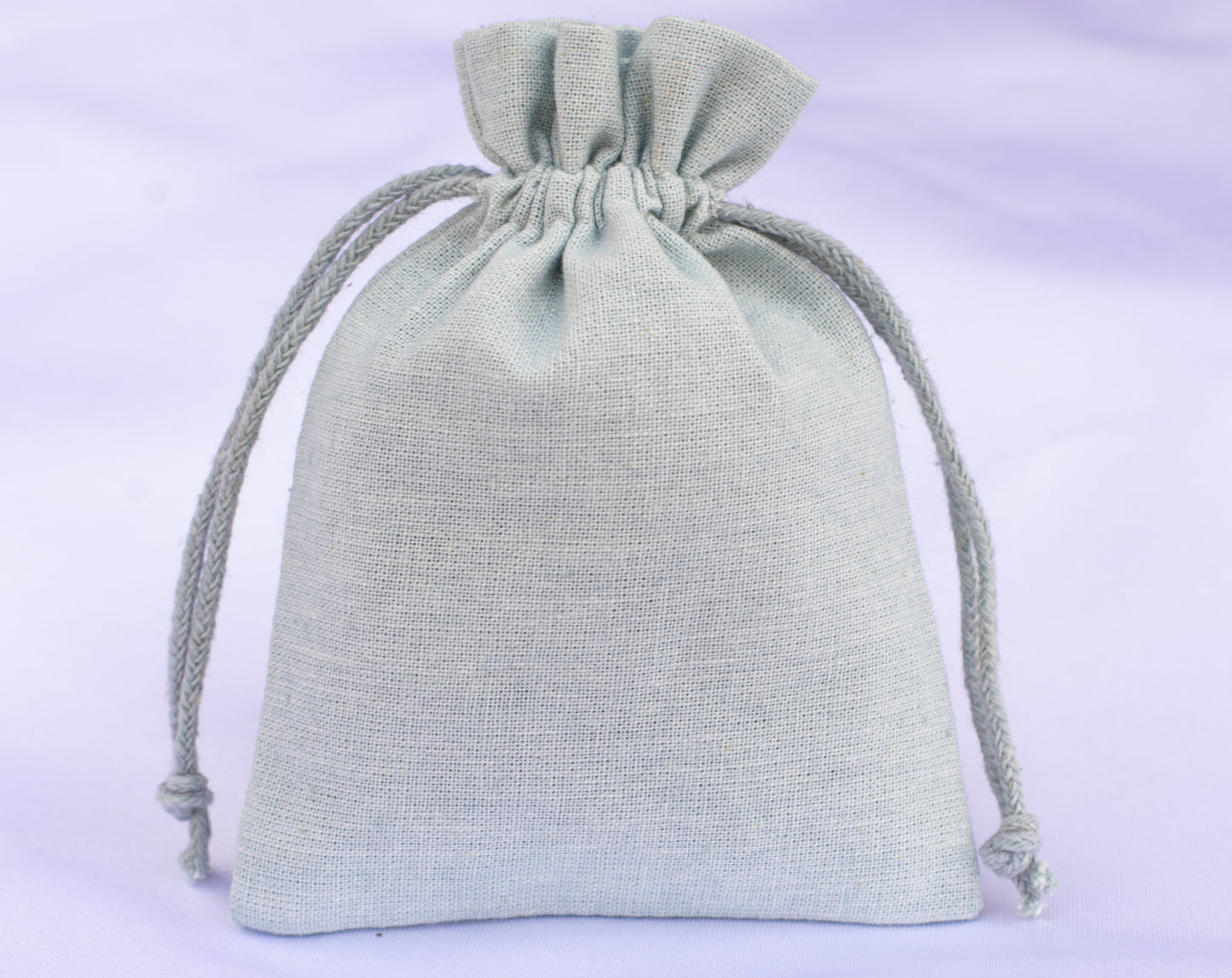 100pcs - Light Gray Cotton Drawstring Pouch With Logo in Wholesale & Bulk