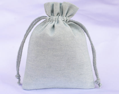 100pcs - Light Gray Cotton Drawstring Pouch With Logo in Wholesale & Bulk
