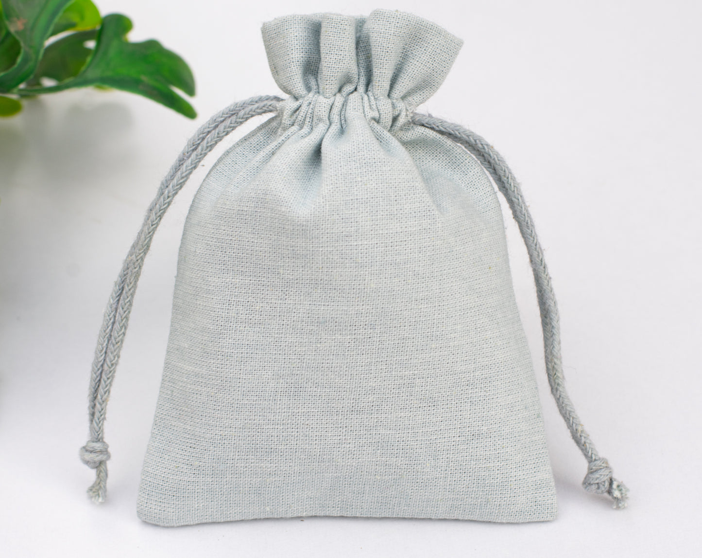 100pcs - Light Gray Cotton Drawstring Pouch With Logo in Wholesale & Bulk