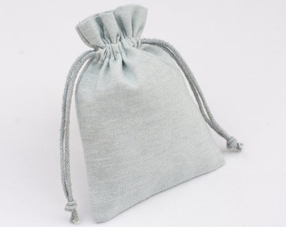 100pcs - Light Gray Cotton Drawstring Pouch With Logo in Wholesale & Bulk