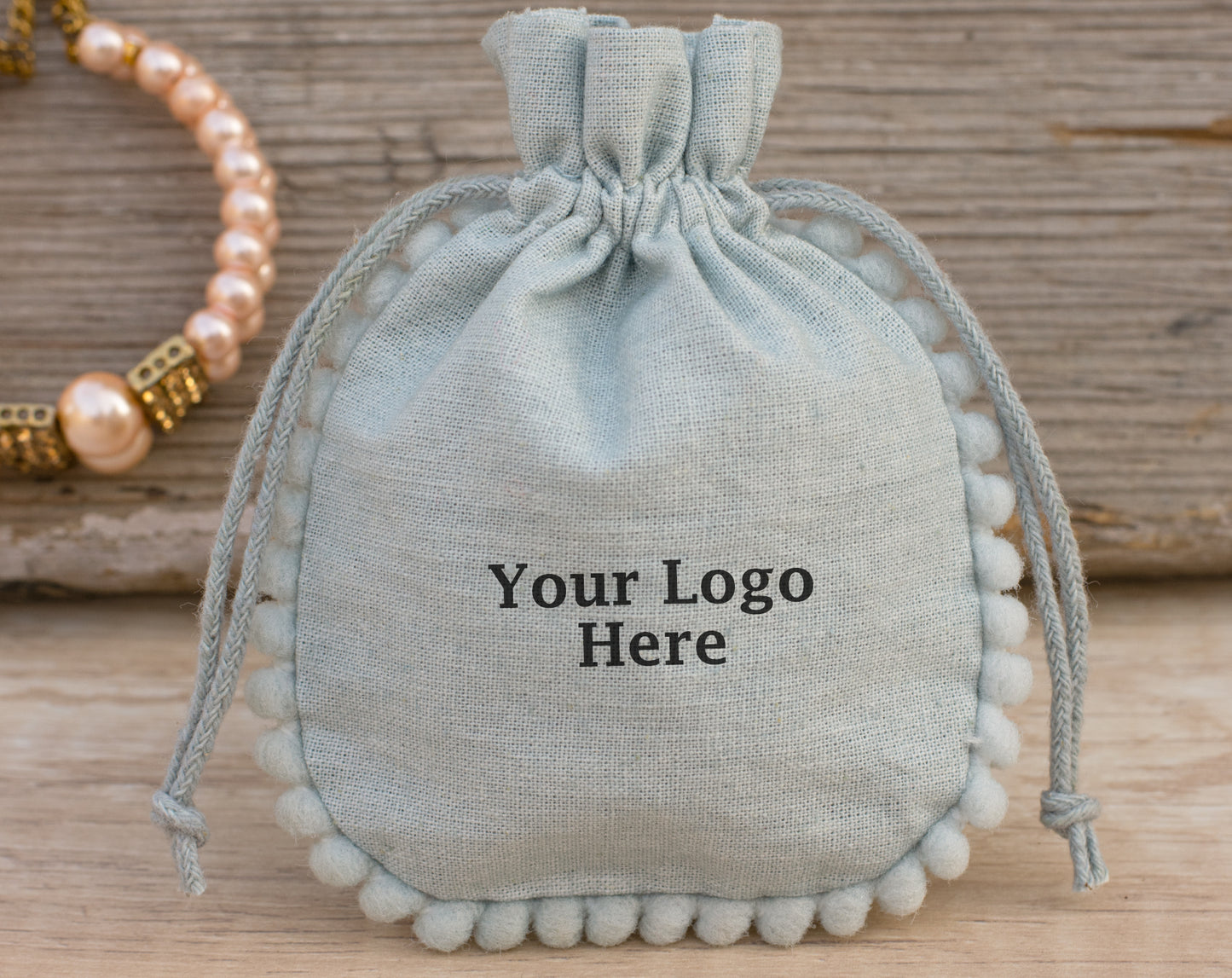100pcs Pure Cotton Drawstring Designer Pouch With Logo