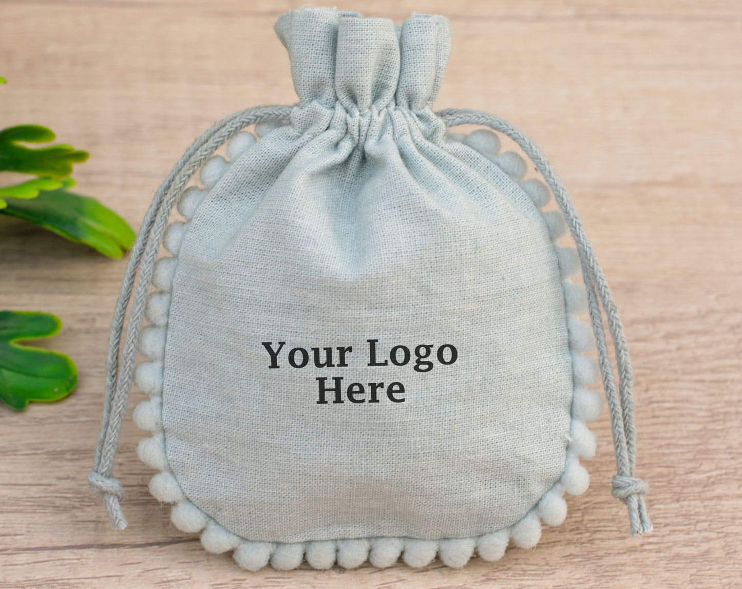 100pcs Pure Cotton Drawstring Designer Pouch With Logo
