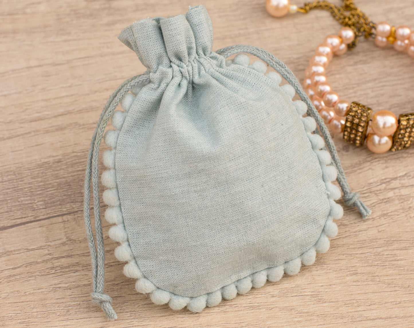 100pcs Pure Cotton Drawstring Designer Pouch With Logo