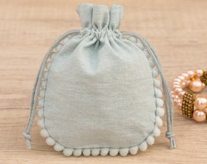 100pcs Pure Cotton Drawstring Designer Pouch With Logo