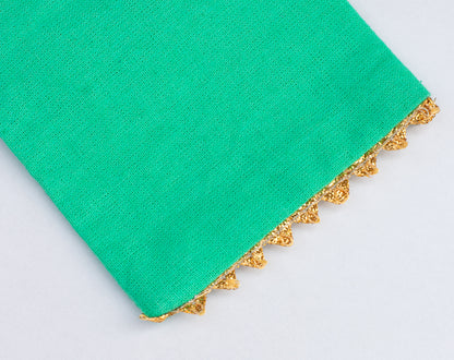 100pcs Custom Designer Cotton Drawstring Pouch With Golden Lace, Organic Packaging & Gifting