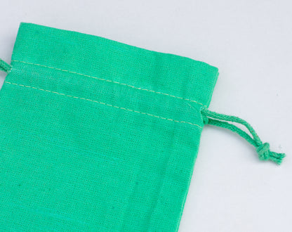 100pcs Custom Designer Cotton Drawstring Pouch With Golden Lace, Organic Packaging & Gifting