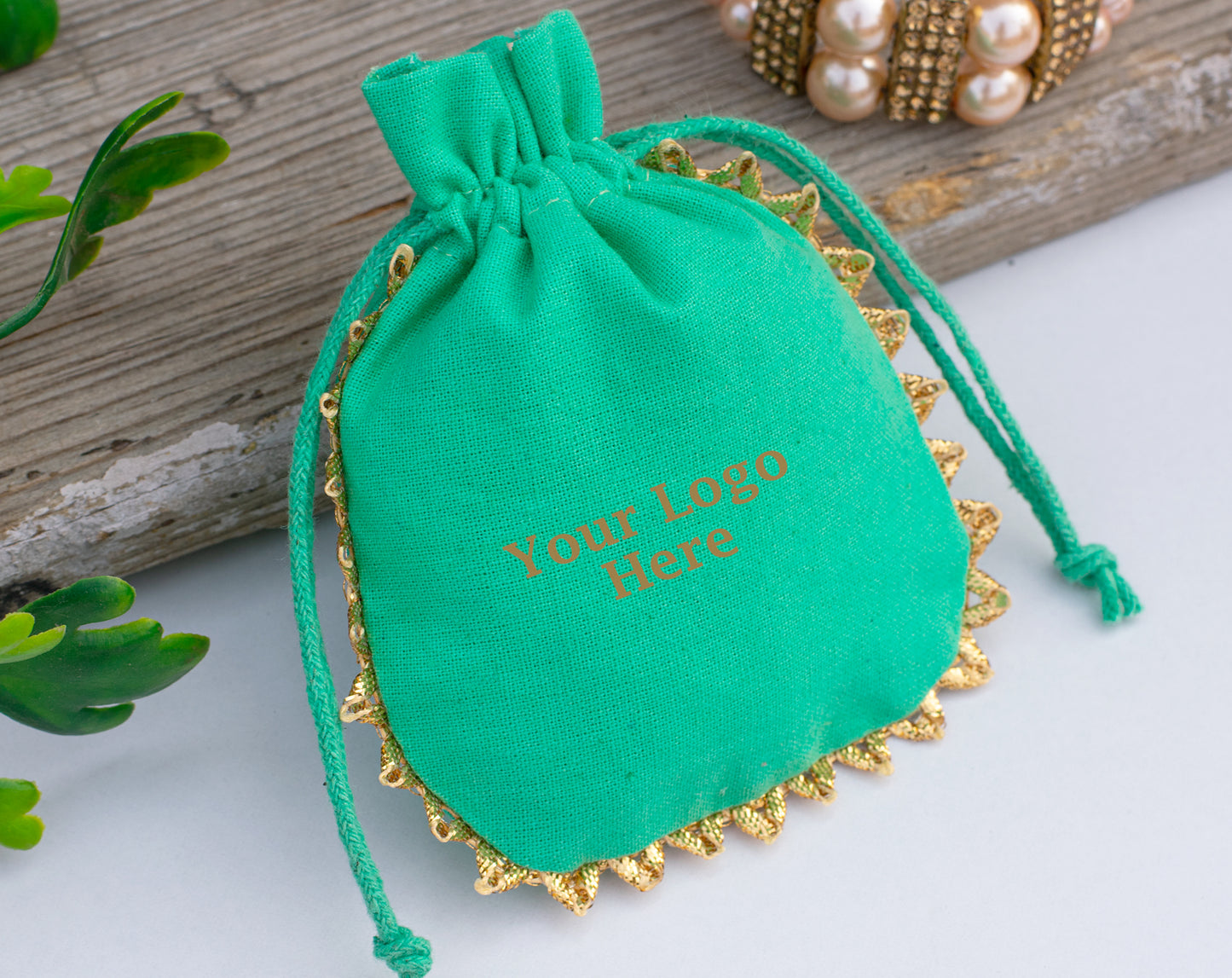 100pcs Round Custom Cotton Drawstring Designer Pouch With Logo
