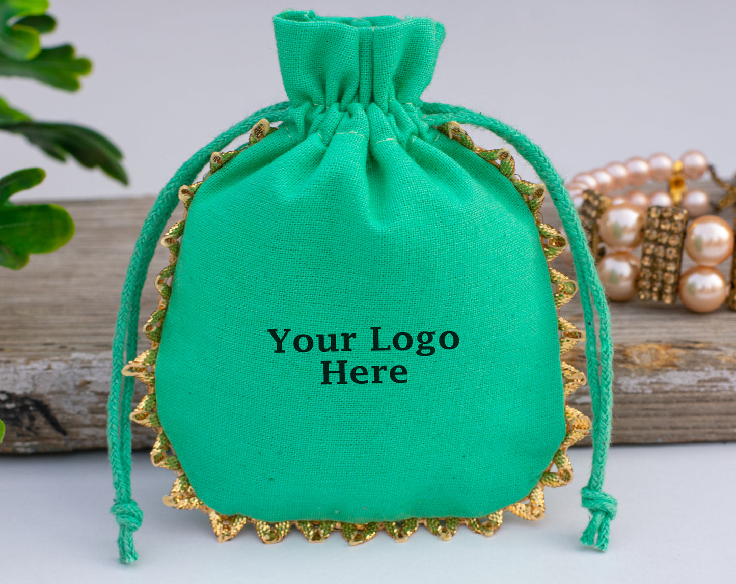 100pcs Round Custom Cotton Drawstring Designer Pouch With Logo