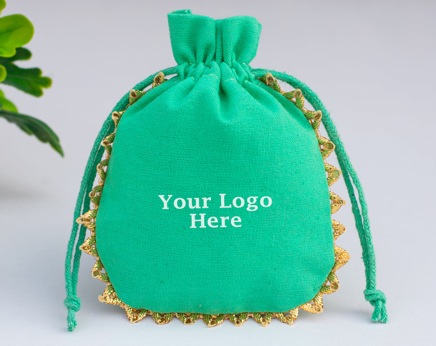 100pcs Round Custom Cotton Drawstring Designer Pouch With Logo