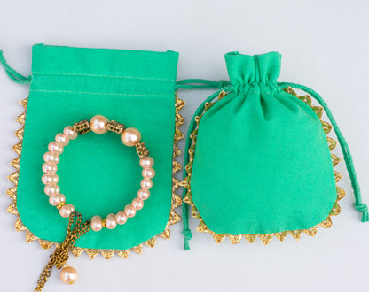 100pcs Round Custom Cotton Drawstring Designer Pouch With Logo