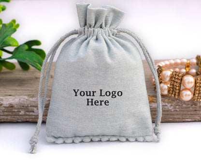 100pcs of Premium Designer Cotton Drawstring Pouch With Custom Logo