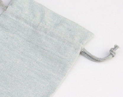 100pcs Light Gray Sustainable Designer Cotton Drawstring Pouch With Logo