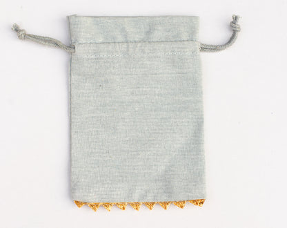 100pcs Light Gray Sustainable Designer Cotton Drawstring Pouch With Logo