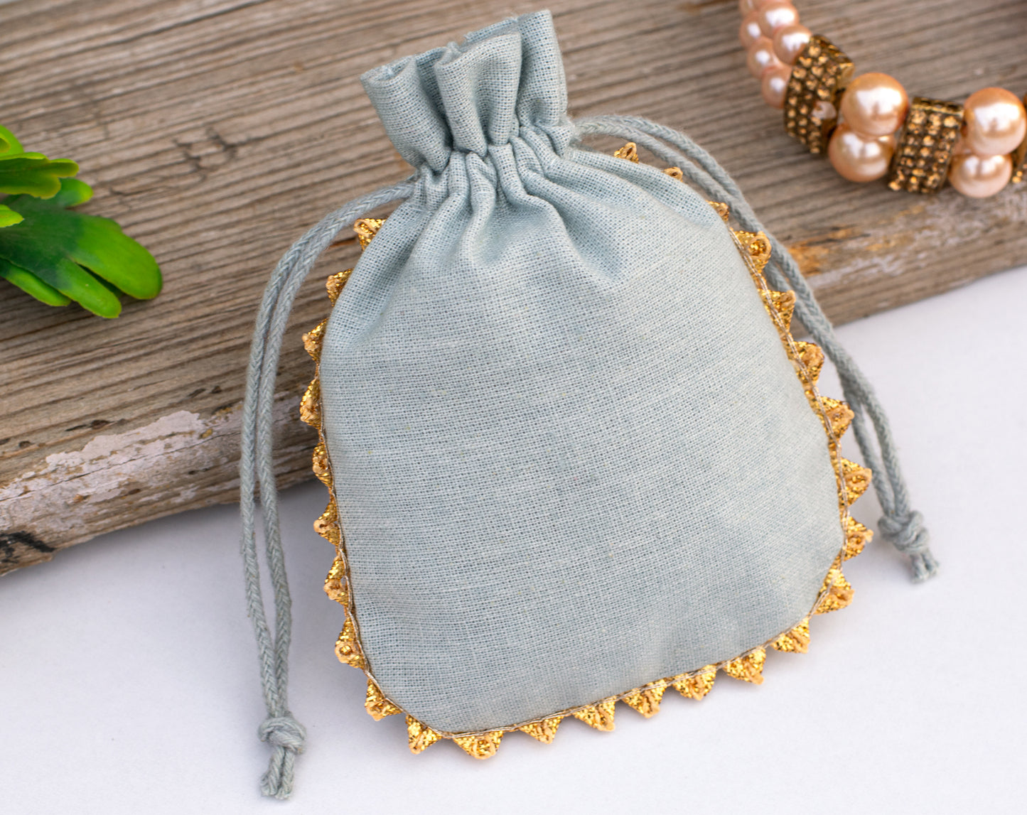 100pcs Round Pure Cotton Drawstring Designer Pouch With Logo