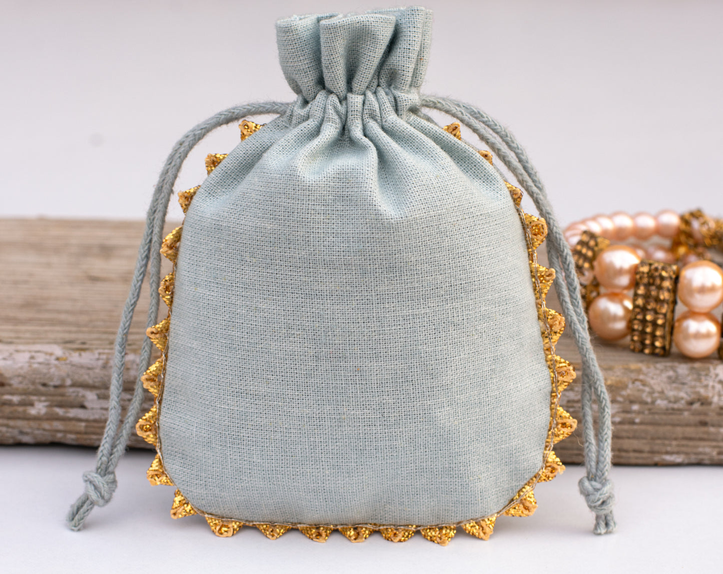 100pcs Round Pure Cotton Drawstring Designer Pouch With Logo