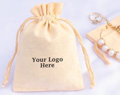 100pcs Premium Cotton Drawstring Bags With Custom Logo in Wholesale & Bulk