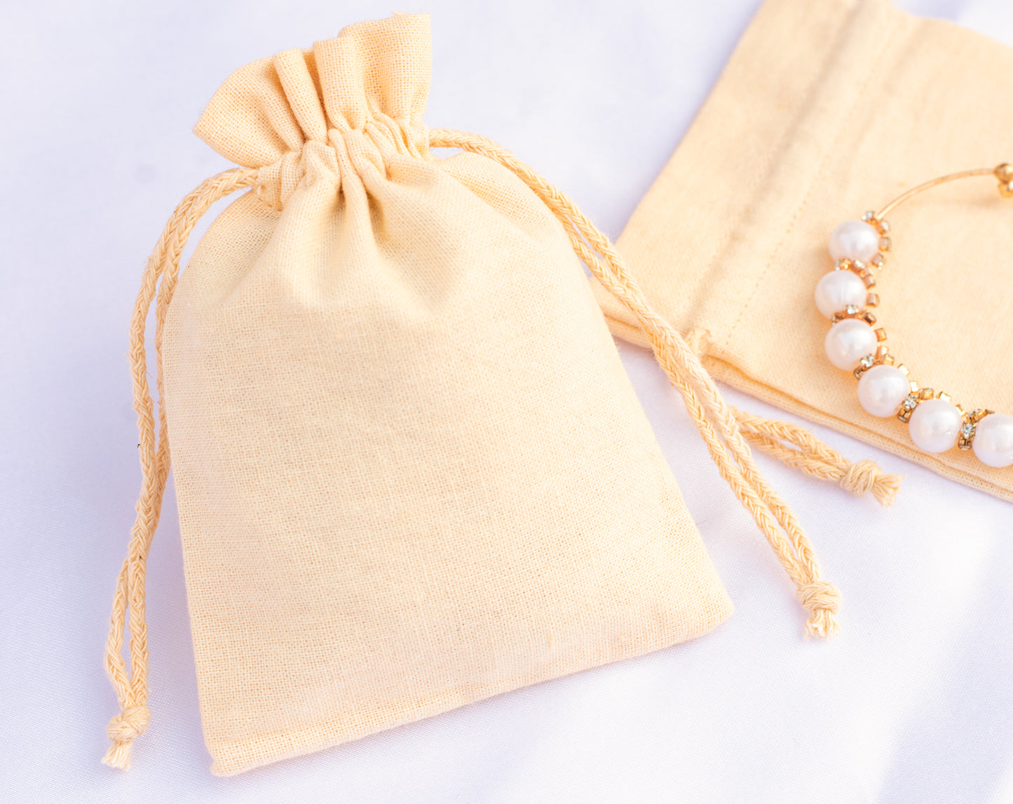 100pcs Premium Cotton Drawstring Bags With Custom Logo in Wholesale & Bulk
