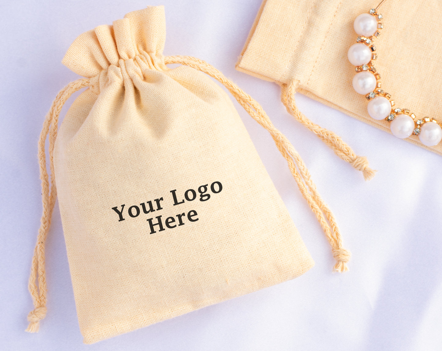 100pcs Premium Cotton Drawstring Bags With Custom Logo in Wholesale & Bulk