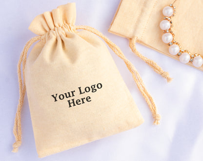 100pcs Premium Cotton Drawstring Bags With Custom Logo in Wholesale & Bulk