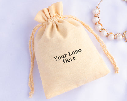 100pcs Premium Cotton Drawstring Bags With Custom Logo in Wholesale & Bulk