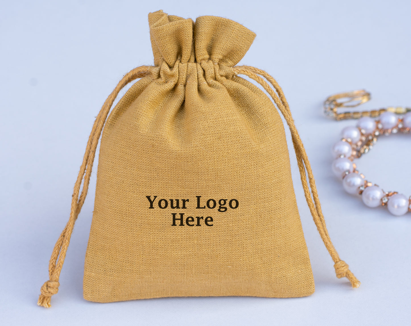 100pcs Eco-Friendly Cotton Drawstring Pouch With Logo in Wholesale