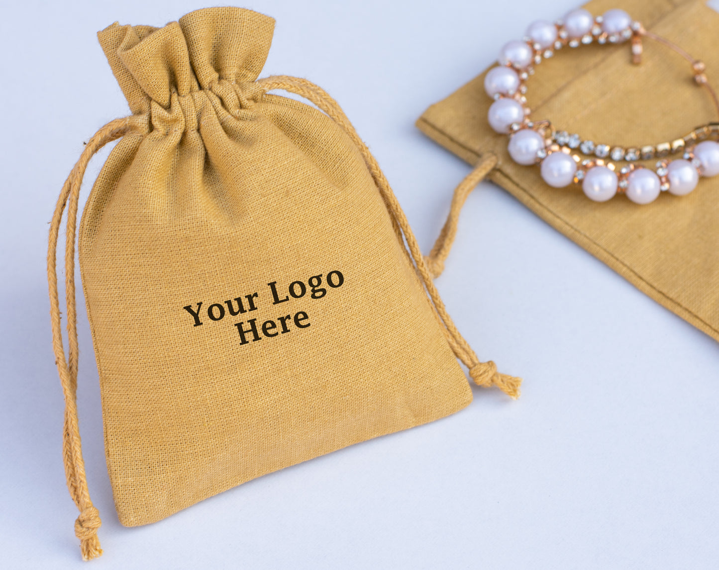 100pcs Eco-Friendly Cotton Drawstring Pouch With Logo in Wholesale