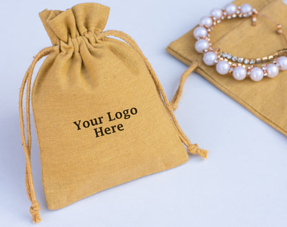 100pcs Eco-Friendly Cotton Drawstring Pouch With Logo in Wholesale