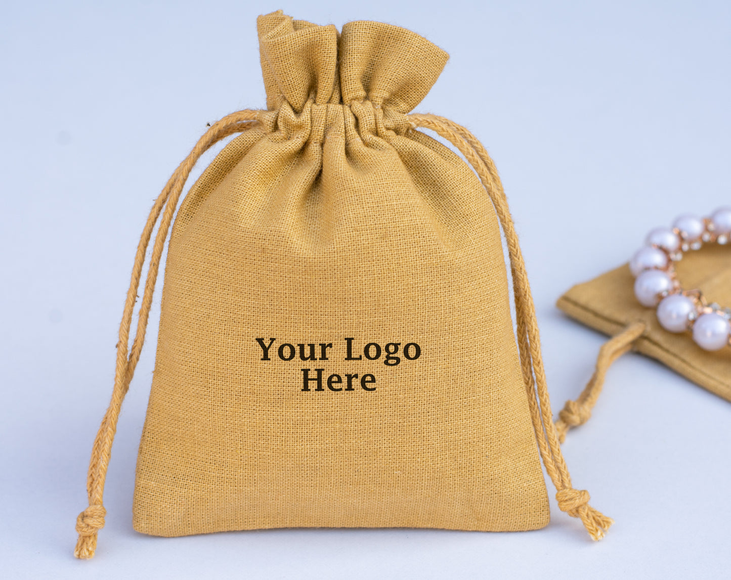 100pcs Eco-Friendly Cotton Drawstring Pouch With Logo in Wholesale